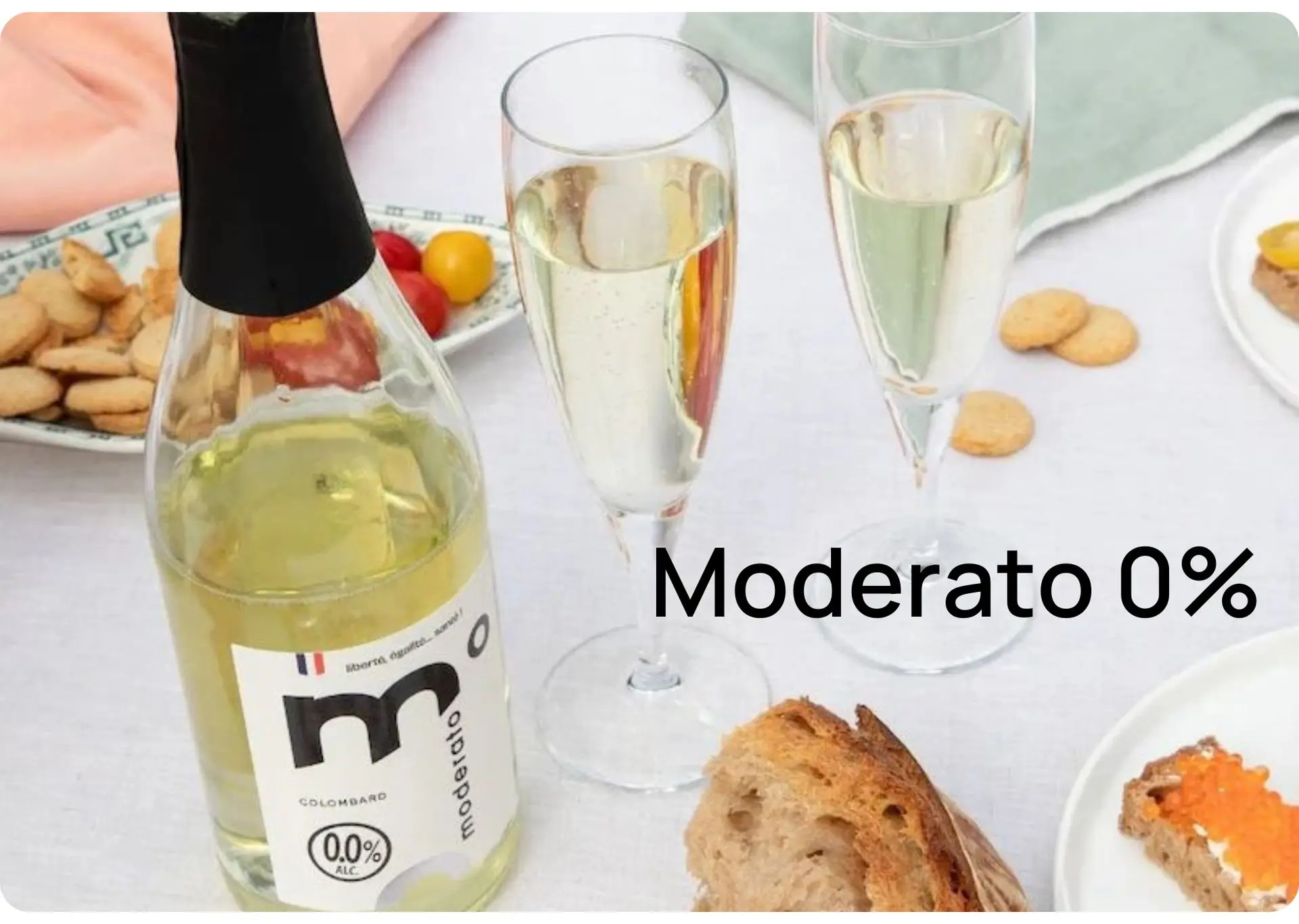 Moderato white wine without alcohol